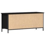 vidaXL čierna dubová TV stanica Čierny dub Drevotriesková doska, Kov – Obrázok 8