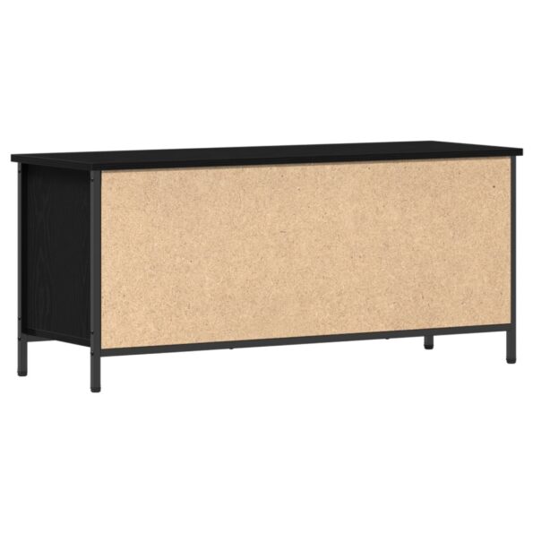 vidaXL čierna dubová TV stanica Čierny dub Drevotriesková doska, Kov – Obrázok 8