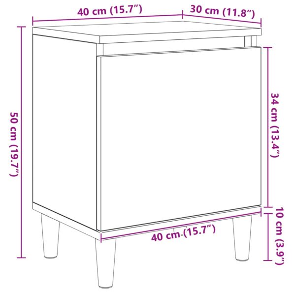 vidaXL čierny nočný stolík Čierny dub Konštruované drevo 40 x 30 x 50 cm – Obrázok 12