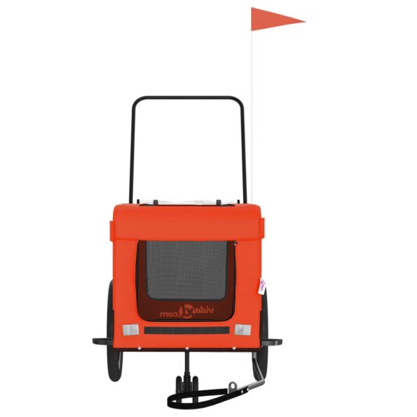 vidaXL Cyklovozík pre zvieratá, oranžovo čierny oxfordská látka železo – Obrázok 5