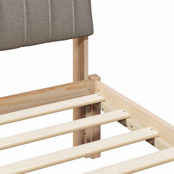 vidaXL Rám postele Hnedá a taupe 180 x 200 cm Borovicový masív – Obrázok 8