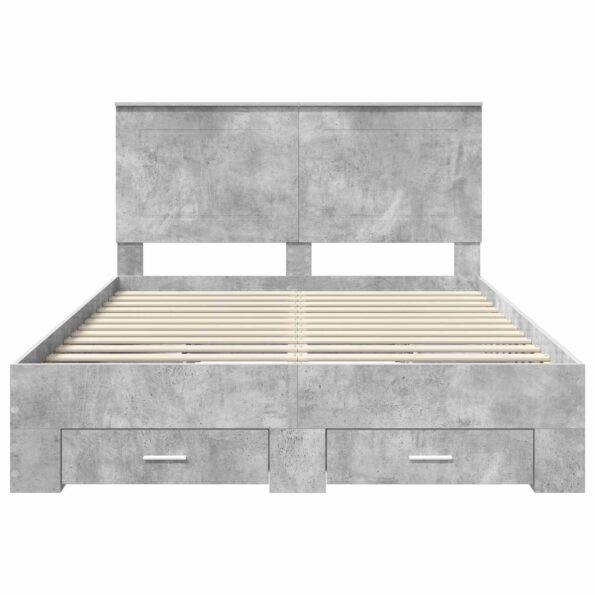 vidaXL Rám postele Betónová šedá 150 x 200 cm Kompozitné drevo – Obrázok 8