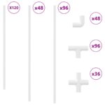 vidaXL PVC rúrka 12 pcs Biela 12,2 x 1,8 x 500 mm Mterialpp a PE – Obrázok 2