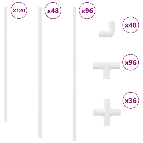 vidaXL PVC rúrka 12 pcs Biela 12,2 x 1,8 x 500 mm Mterialpp a PE – Obrázok 2