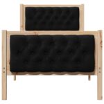 vidaXL Rám postele s čelnou doskou Čierna 75 x 190 cm látka – Obrázok 5