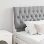 vidaXL Čalúnené čelo postele Svetlosivá 180 cm