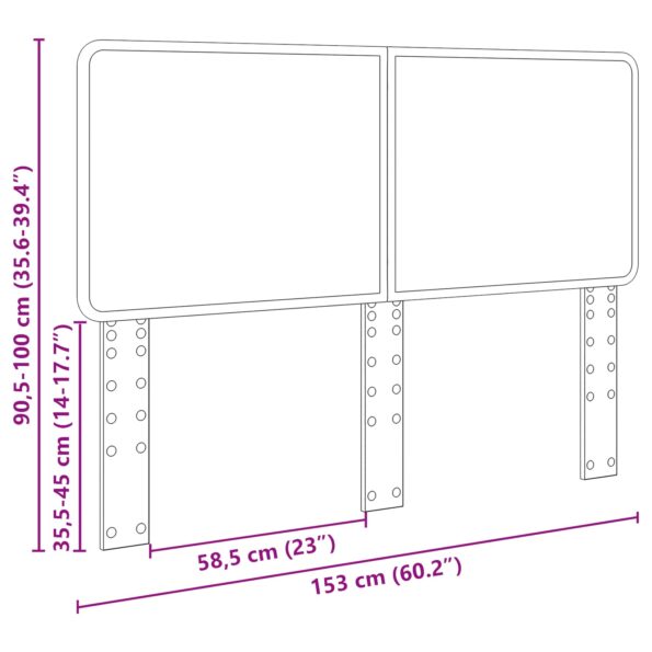 vidaXL Zadné čelo s čelnou doskou Staré drevo 150 cm Kompozitné drevo – Obrázok 10