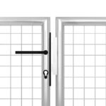vidaXL Záhradná brána oceľová 350x175 cm strieborná – Obrázok 3