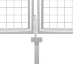 vidaXL Záhradná brána oceľová 350x175 cm strieborná – Obrázok 4