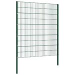 vidaXL Plotový panel so stĺpikmi, železný 176,5x200 cm, zelený – Obrázok 2