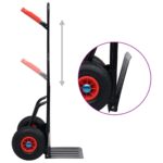 vidaXL Teleskopický ručný vozík 200 kg čierno-červený – Obrázok 3