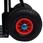 vidaXL Teleskopický ručný vozík 200 kg čierno-červený – Obrázok 5