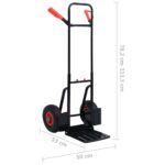vidaXL Teleskopický ručný vozík 200 kg čierno-červený – Obrázok 8