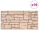 vidaXL Nástenné panely 10 pcs Béžová 100 x 50 cm EPS pena – Obrázok 2