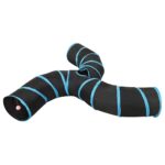vidaXL Mačací tunel 3-cestný čierno-modrý 25 cm polyester – Obrázok 3