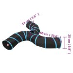 vidaXL Mačací tunel 3-cestný čierno-modrý 25 cm polyester – Obrázok 6