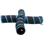 vidaXL Mačací tunel 4-cestný čierno-modrý 25 cm polyester – Obrázok 3