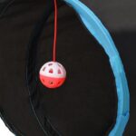 vidaXL Mačací tunel 4-cestný čierno-modrý 25 cm polyester – Obrázok 5