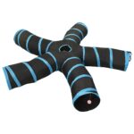 vidaXL Mačací tunel 5-cestný čierno-modrý 25 cm polyester