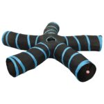 vidaXL Mačací tunel 5-cestný čierno-modrý 25 cm polyester – Obrázok 3