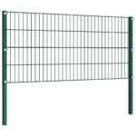 vidaXL Plotový panel so stĺpikmi, železný 1730x80 cm, zelený – Obrázok 3