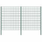 vidaXL Plotový panel so stĺpikmi, železný 349x200 cm, zelený