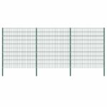 vidaXL Plotový panel so stĺpikmi, železný 522x200 cm, zelený