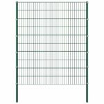 vidaXL Plotový panel so stĺpikmi, železný 522x200 cm, zelený – Obrázok 2