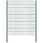 vidaXL Plotový panel so stĺpikmi, železný 694,5x200 cm, zelený – Obrázok 2