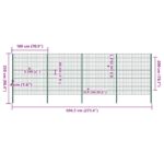 vidaXL Plotový panel so stĺpikmi, železný 694,5x200 cm, zelený – Obrázok 5