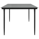 vidaXL Záhradný jedálenský stôl čierny 200x100x74 cm oceľ a tvrdené sklo – Obrázok 4