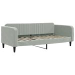 vidaXL Denná posteľ s rozkladacou posteľou bledosivá 100x190 cm zamat – Obrázok 6