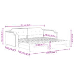 vidaXL Denná posteľ s rozkladacou posteľou bledosivá 100x190 cm látka – Obrázok 11