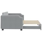 vidaXL Denná posteľ s rozkladacou posteľou bledosivá 100x190 cm látka – Obrázok 4