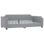 vidaXL Denná posteľ s rozkladacou posteľou bledosivá 100x190 cm látka – Obrázok 5