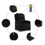 vidaXL Masážne kreslo s polohovacím mechanizmom, čierne, umelá koža – Obrázok 6