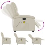 vidaXL Masážne kreslo s polohovacím mechanizmom, krémové, umelá koža – Obrázok 5