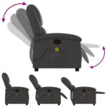 vidaXL Masážne kreslo s reflexným efektom, sivé, pravá koža – Obrázok 5
