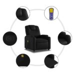 vidaXL Masážne kreslo s polohovacím mechanizmom, čierne, umelá koža – Obrázok 6