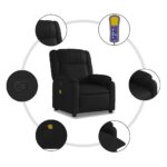 vidaXL Masážne kreslo s polohovacím mechanizmom, čierne, umelá koža – Obrázok 6
