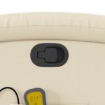 vidaXL Masážne kreslo s polohovacím mechanizmom, krémové, umelá koža – Obrázok 10