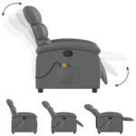 vidaXL Masážne kreslo s polohovacím mechanizmom, sivé, umelá koža – Obrázok 7