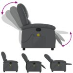 vidaXL Masážne kreslo s polohovacím mechanizmom, sivé, umelá koža – Obrázok 5