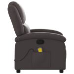 vidaXL Masážne kreslo s polohovacím mechanizmom, tmavohnedé, pravá koža – Obrázok 8