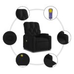 vidaXL Masážne kreslo s polohovacím mechanizmom, čierne, umelá koža – Obrázok 6