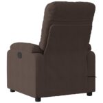 vidaXL Masážne kreslo s polohovacím mechanizmom, hnedé, z mikrovlákna – Obrázok 4