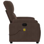 vidaXL Masážne kreslo s polohovacím mechanizmom, hnedé, z mikrovlákna – Obrázok 8