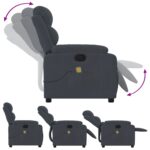 vidaXL Masážne kreslo s polohovacím mechanizmom, tmavošedé zamatové – Obrázok 5
