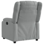 vidaXL Polohovacie kreslo svetlosivé látkové – Obrázok 3