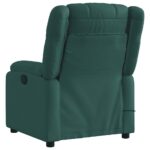 vidaXL Masážne kreslo s polohovacím mechanizmom, tmavozelené, látkové – Obrázok 4